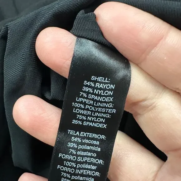 NWT WHBM Black Sleeveless Sheath V-Neck Workwear Elegant Date Cocktail Dress 4 - Picture 8 of 14